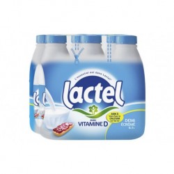 Lait Lactel Vitamine D demi-écrémé 1L (lot de 36)