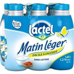Lait Lactel Matin Léger demi-écrémé 1L (pack de 6)