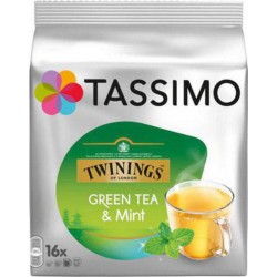 Tassimo Twinings Thé Vert Menthe x16 (lot de 3 soit 48 capsules)