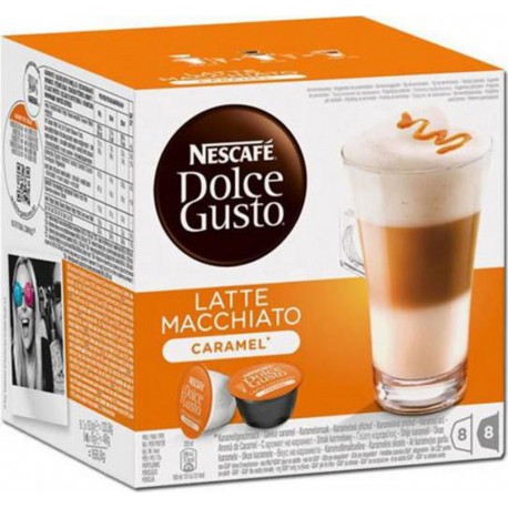 Dolce Gusto Latte Macchiato Caramel x8 145,6g (lot de 4 donc 32+32 soit 64 capsules)