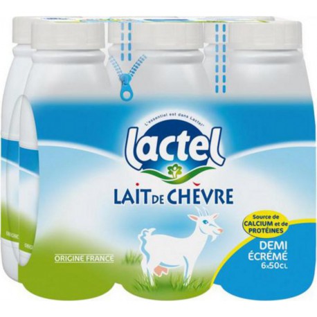 Lactel Lait de Chèvre Demi-écrémé 50cl (pack de 6)
