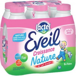Lactel Eveil Croissance Nature 1L (pack de 6)