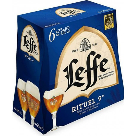 Leffe Bière blonde rituel 9% 6 x 25 cl 9%vol.