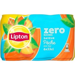 Lipton Ice Tea Saveur Pêche Zéro Sucres 33cl x6 (pack de 6)