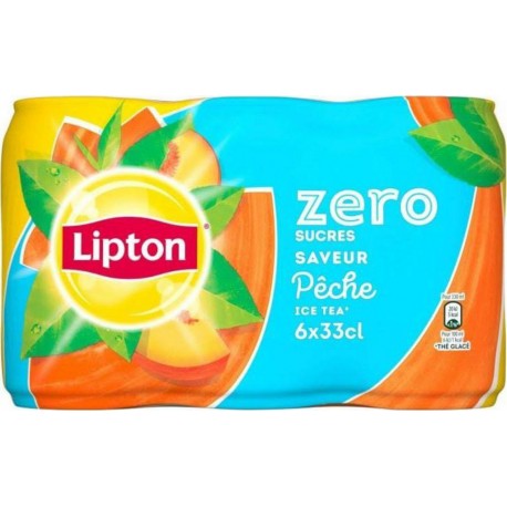 Lipton Ice Tea Saveur Pêche Zéro Sucres 33cl x6 (pack de 6)