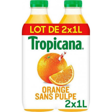 Tropicana Jus d'orange sans pulpe 1L (pack de 2)