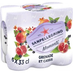 San Pellegrino Eau aromatisée gazeuse Grenade et Cassis 6 x 33cl (pack de 6)