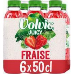 Juicy Volvic Eau aromatisée au jus de fraise 6 x 50cl (pack de 6)