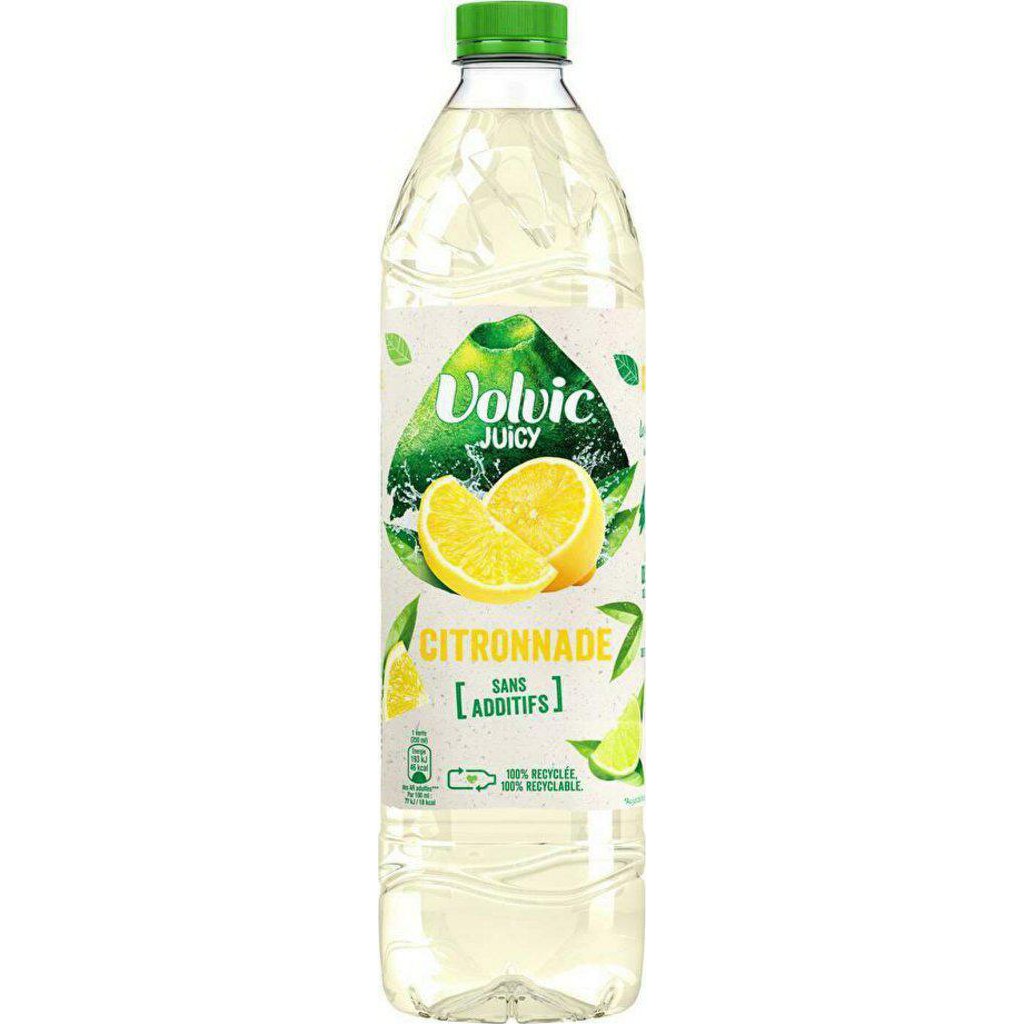 LOT DE 8 - VOLVIC : Juicy - Eau minérale naturelle aromatisée au citron 1,5  L