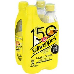 Schweppes Indian Tonic à l'extrait d'écorces de Quinquina 50cl (pack de 4)