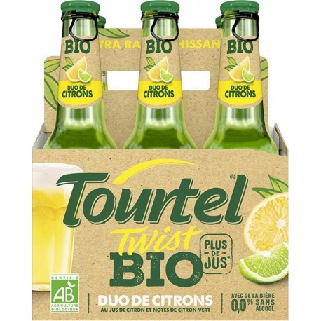 Twist Tourtel Sans alcool bio duo de citrons 6 x 27,5cl (pack de 6)