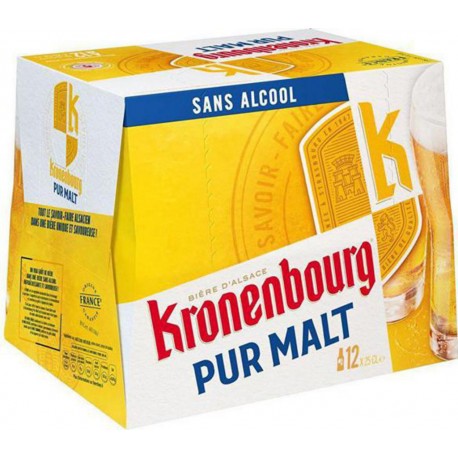 Kronenbourg Bière blonde Pur Malt sans alcool 25cl (pack de 12)