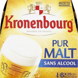 Kronenbourg Bière blonde sans alcool 0.9% 6 x 25 cl 0.9%vol. (pack de 6)