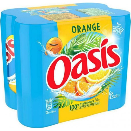 Oasis Boisson à l'eau de source orange 6 x 33 cl