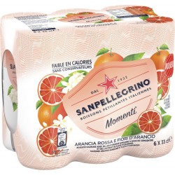 SAN PELLEGRINO MOMENTI Orange Sanguine Fleur d'Oranger 33cl (pack de 6)