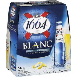 Kronenbourg 1664 Bière blanche avec une poite d'agrumes  25cl 5%vol. (pack de 6)