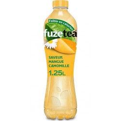 FUZE TEA Boisson Thé vert Mangue Camomille 1,25L (lot de 4 bouteilles)