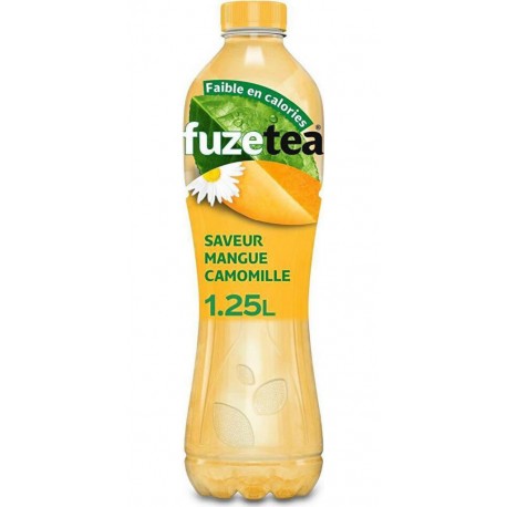 FUZE TEA Boisson Thé vert Mangue Camomille 1,25L (lot de 4 bouteilles)