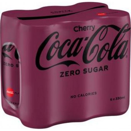 Coca-Cola Cherry Cerise Zero 33cl x6 (lot de 4 packs de 6 soit 24 canettes)