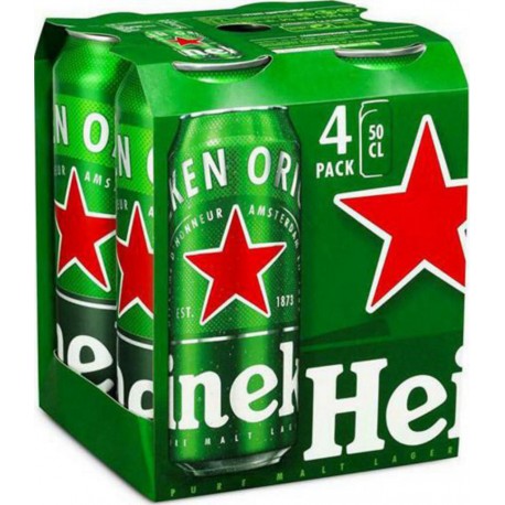 Heineken Bière blonde 50cl 5%vol. (pack de 4)