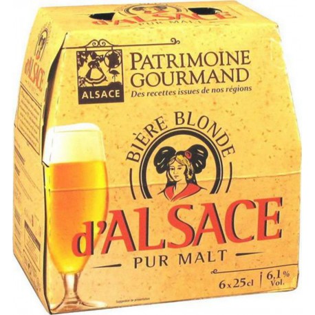 Patrimoine Gourmand Bière blonde d'Alsace 6.1% 6 x 25 cl 6.1%vol.