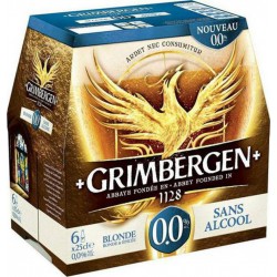 Grimbergen Bière blonde 0.0° sans alcool 25cl (pack de 6)
