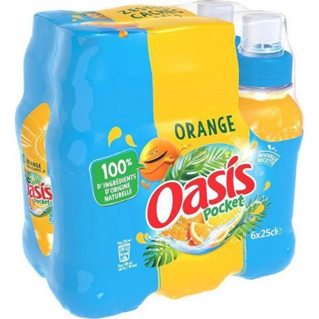 OASIS Boisson à l'eau de source duo d'oranges POCKET 6 x 25cl (pack de 6)