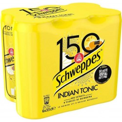 Schweppes Indian tonic à l'extrait d'écorces de quinquina 6 x 33cl (pack de 6)