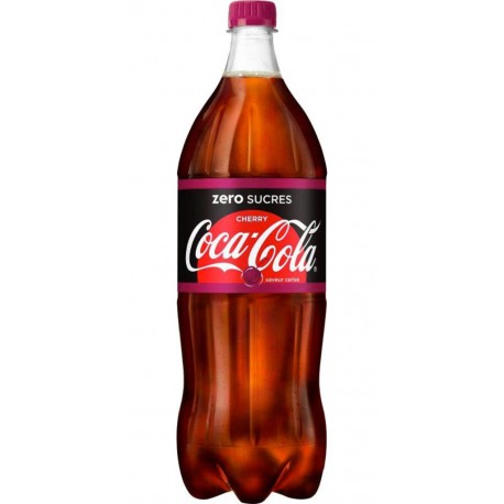 Coca-Cola Cherry Cerise Zero sans sucre 1,25L (lot de 12)