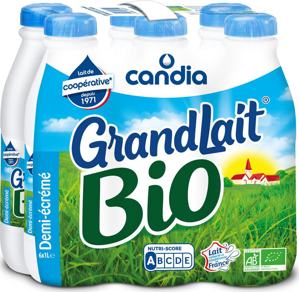 GrandLait Bio demi-écrémé — Candia
