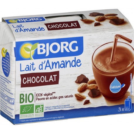 BJORG Lait d'amande chocolat calcium bio 3x20cl