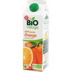 Bio Village 100% pur jus d'Orange Avec pulpe 1L