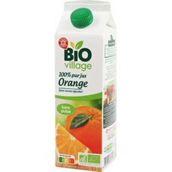 Bio Village 100% pur jus d'Orange Sans pulpe 1L