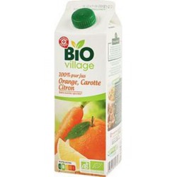 Bio Village 100% pur jus d’O range Carotte Citron 1L