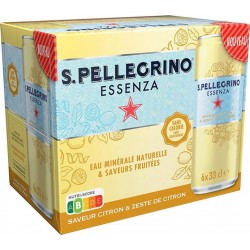 Eau gazeuse San Pellegrino Essenza Citron 6x33cl (pack de 6)