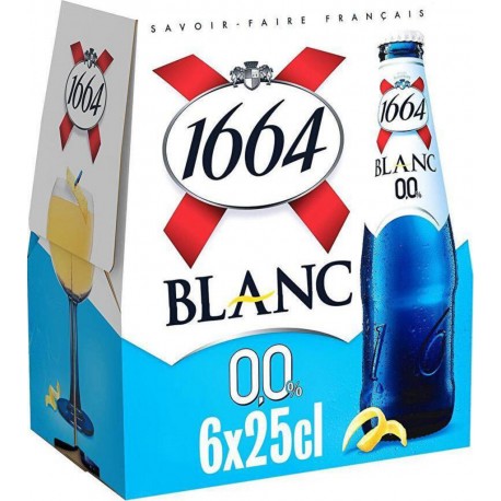 Kronenbourg Bière blanche 1664 0.0% d'alcool 6x25cl (pack de 6)