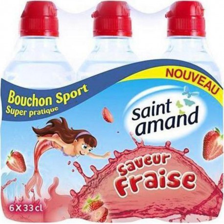 SAINT AMAND Eau minérale saveur fraise 6 x 33 cl