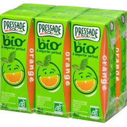 PRESSADE Nectar d'orange bio sans pulpe briquettes 6X20cl (pack de 6)