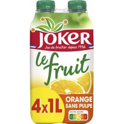 JOKER LE FRUIT Orange sans pulpe 1L (pack de 4)