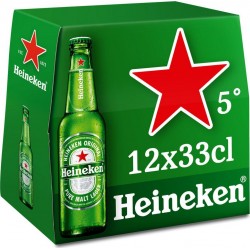 HEINEKEN Bière blonde 5% bouteilles 12x33cl (pack de 12)