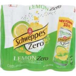 Schweppes Lemon Zéro 33cl (lot de 4 packs de 6 soit 24 canettes)