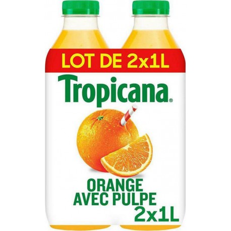 Tropicana Jus d'orange avec pulpe 2 x 1L (pack de 2)