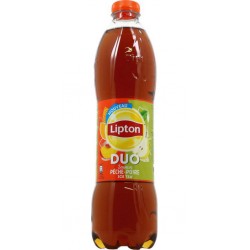 Lipton Ice Tea Duo Pêche Poire 1,5L (lot de 12)