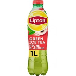 Lipton Ice Tea Thé vert saveur Pêche Blanche 1L (lot de 18)