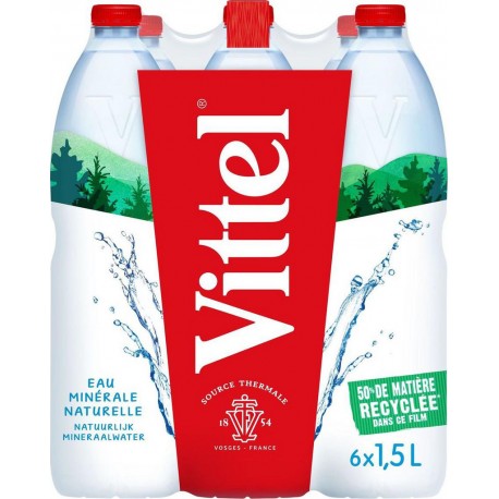 Vittel Eau minéralle naturelle 1L (pack de 6)