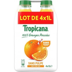 Tropicana Orange sans Pulpe 4x1L (pack de 4)