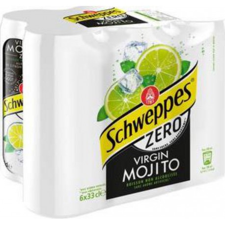 Schweppes Virgin Mojito Zéro 6x33cl (lot de 4 packs de 6 soit 24 cannettes)
