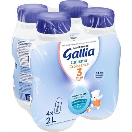 GALLIA Lait calisma croissance 3 dès 12 mois 4x50cl (pack de 4)