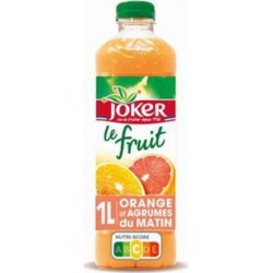 Joker Jus orange pamplemousse Sans pulpe Le fruit du matin 1L