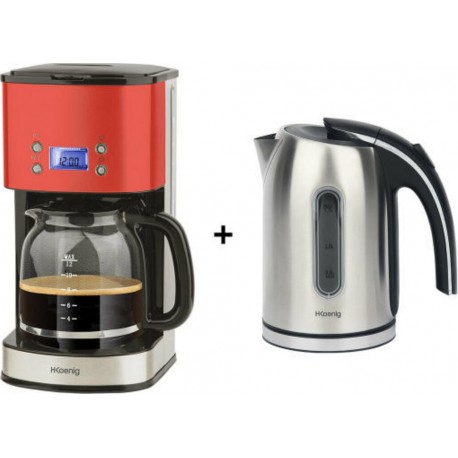 H.koenig bo17 + mg30 rouge bouilloire 1.7 et cafetiere programmables h.koenig